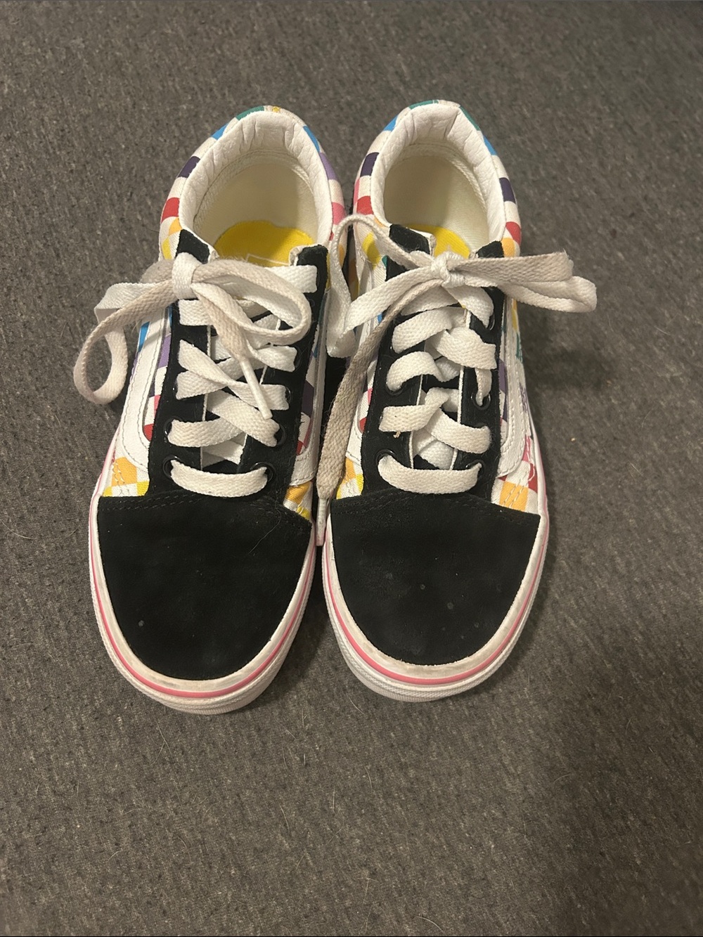 Vans Kids old school  Lace-Up Sneakers in Black with Multicolor Panels